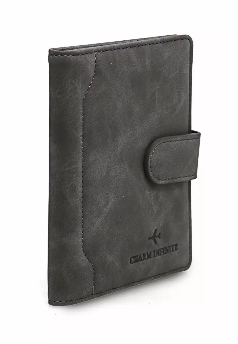 Zackly Wallet Kartu Unisex Casual Design Elegan Many Slot Material Leather ORIGINAL - Gray