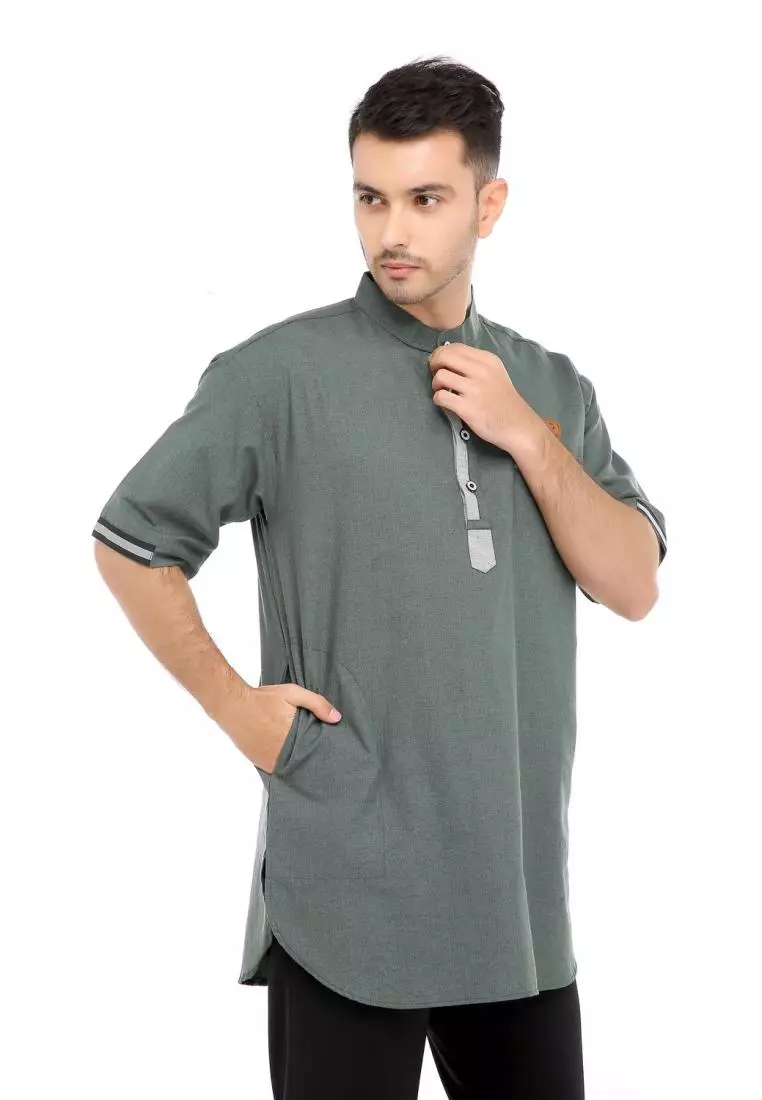 Baju Koko Gamis Muslim Pria Syakil - Hijau