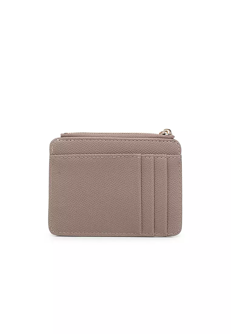 Women's Card Holder With Coin Compartment - Dark Beige