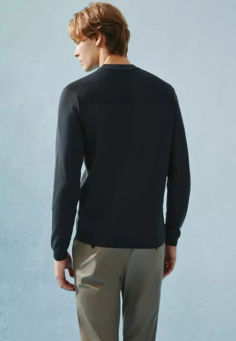 Compact Knit Mock Neck Sweater