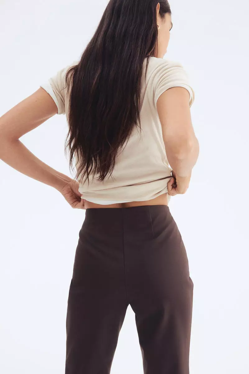 Flared crease-front trousers