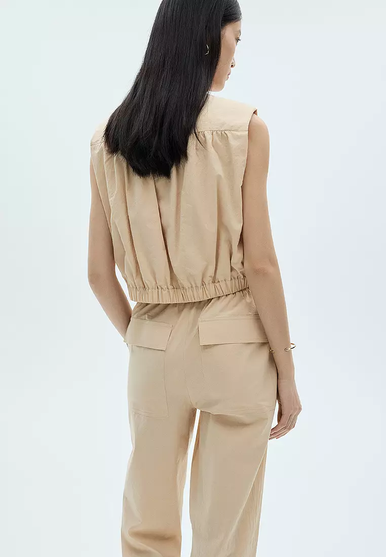 Gathered Details Cotton Blouse