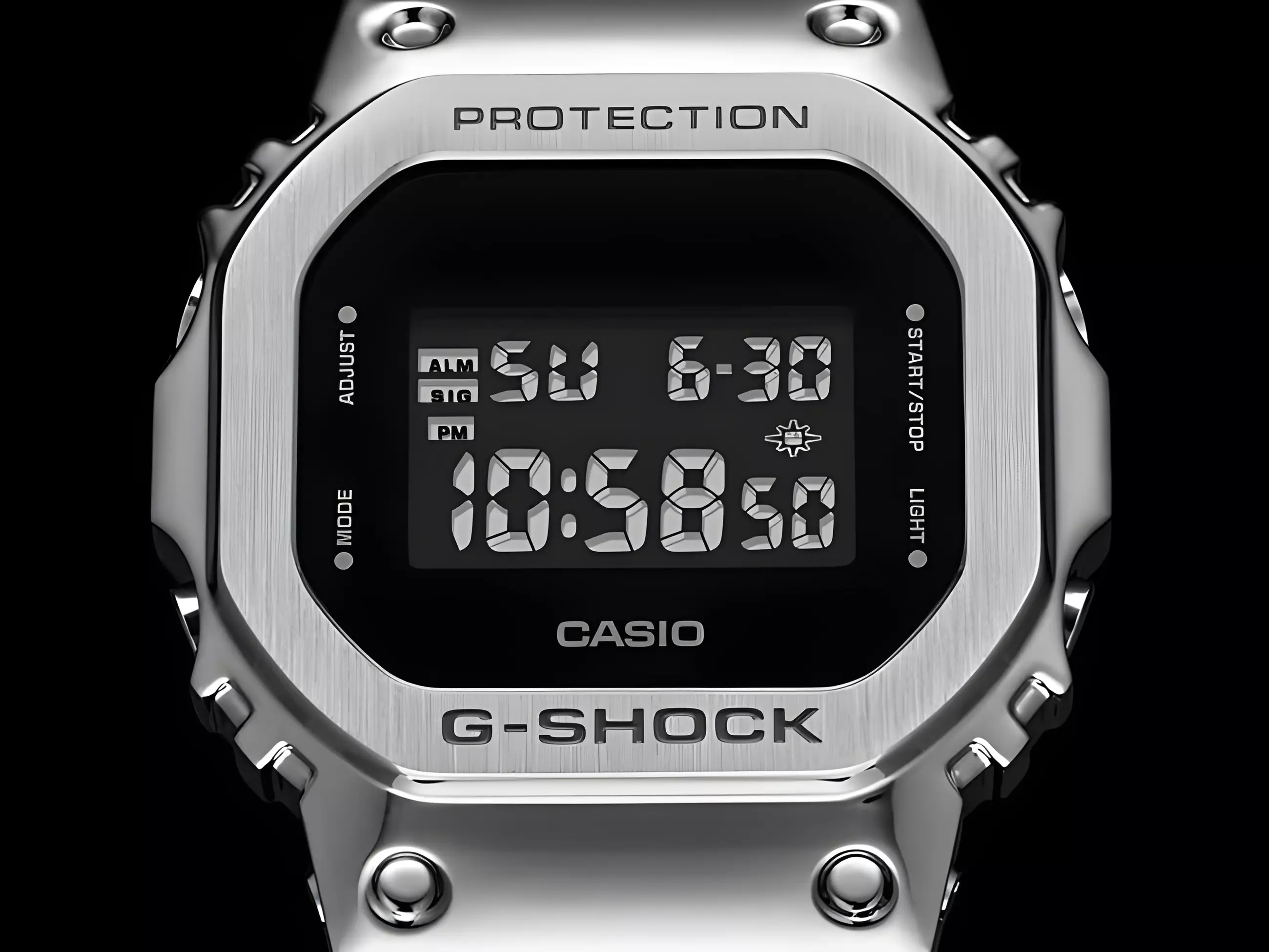 Casio G-Shock G-STEEL - Jam Tangan Digital Pria - Stainless Steel Case - Black Resin Strap - GM-5600-1D