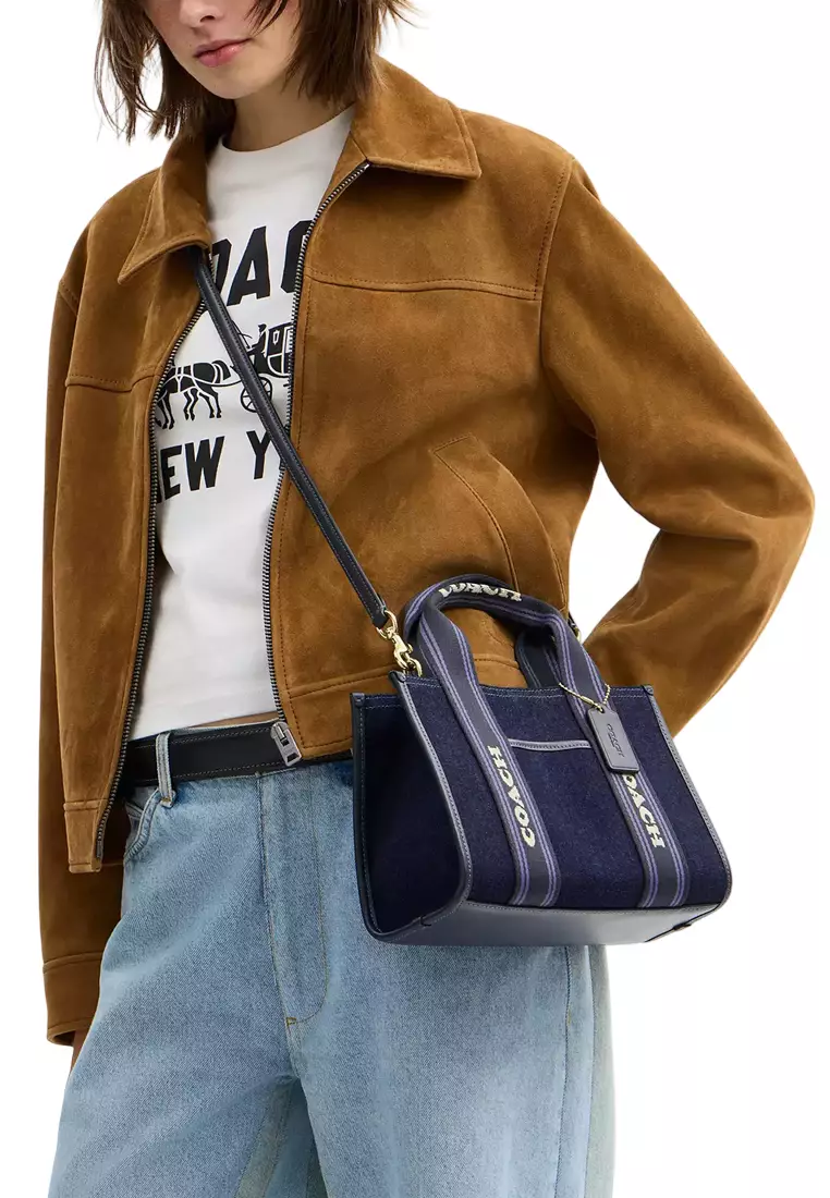 Smith Tote Bag 24 In Regenerative Cotton - Dark Denim Multi CCL67