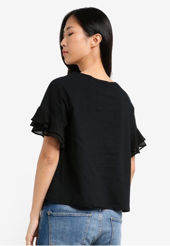 Jual ZALORA  Raglan Sleeve Cutout Top Original ZALORA  