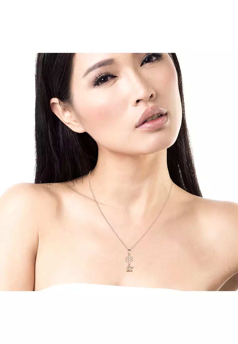 Snowy Santa Pendant RG - Kalung Crystal by Her Jewellery