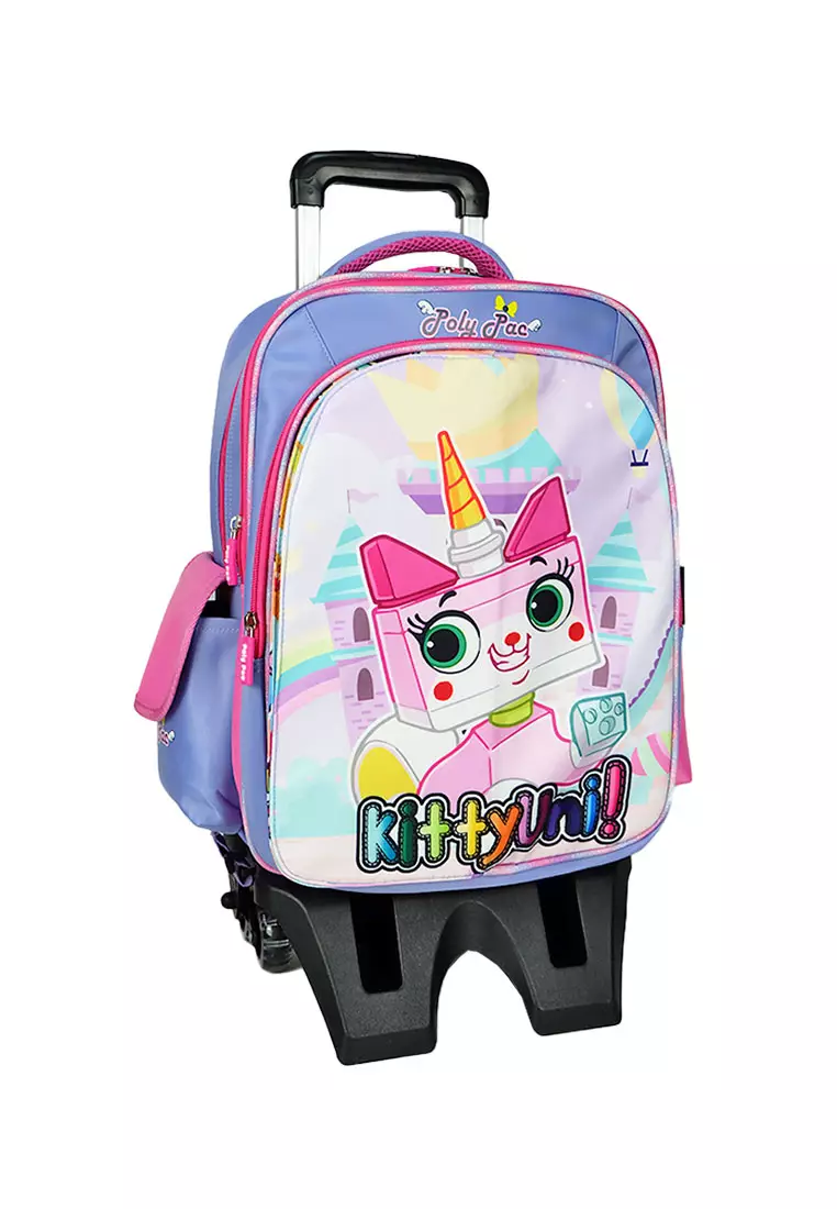16" Ergonomic Flip-Able Magnetic School Bag with 6 x LED Wheel Trolley PS2037+TT