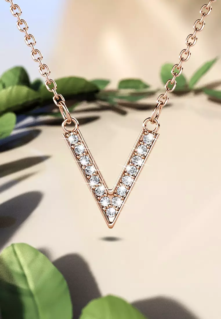 Swarovski v on sale shaped necklace