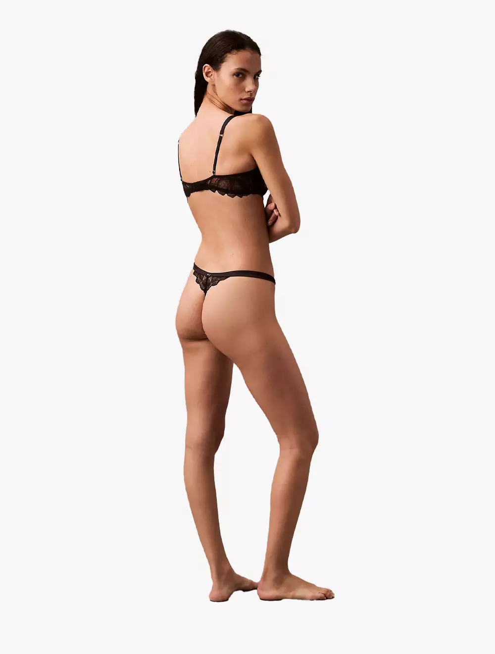 Calvin Klein Underwear - CK Black Floral Lace String Thong
