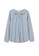 A-IN GIRLS blue Striped Ruffle Neck Blouse 31168AACD57E64GS_4