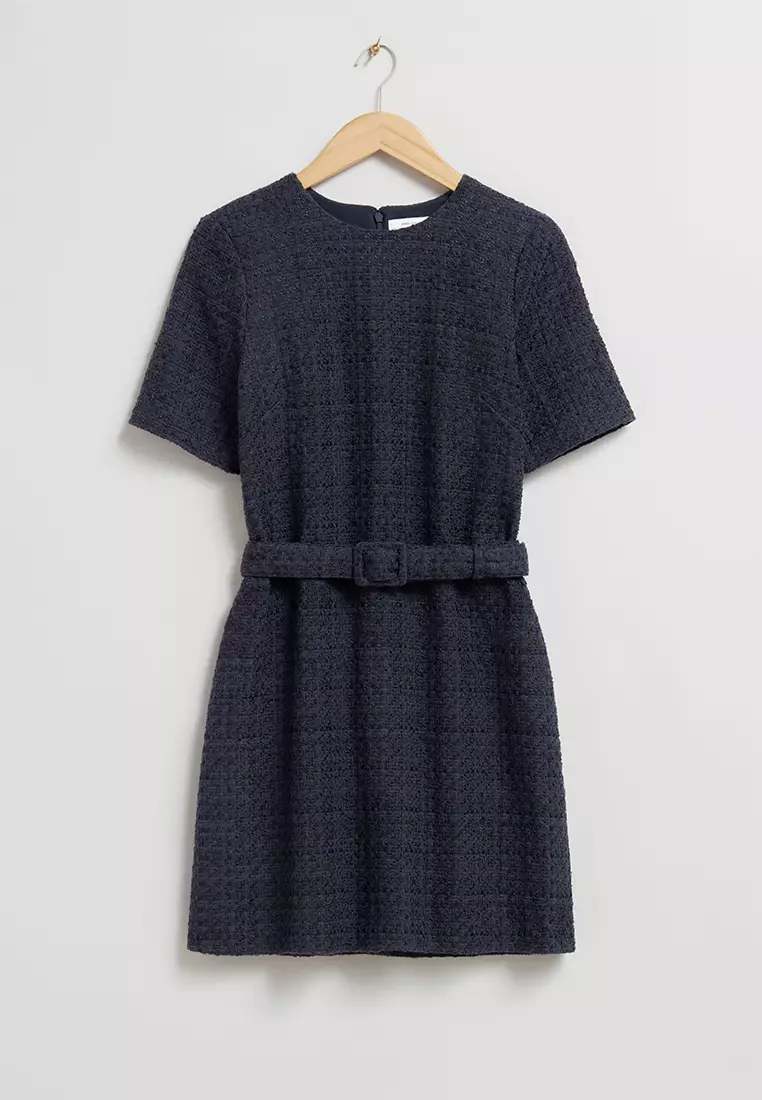 Tweed Belted Mini Dress