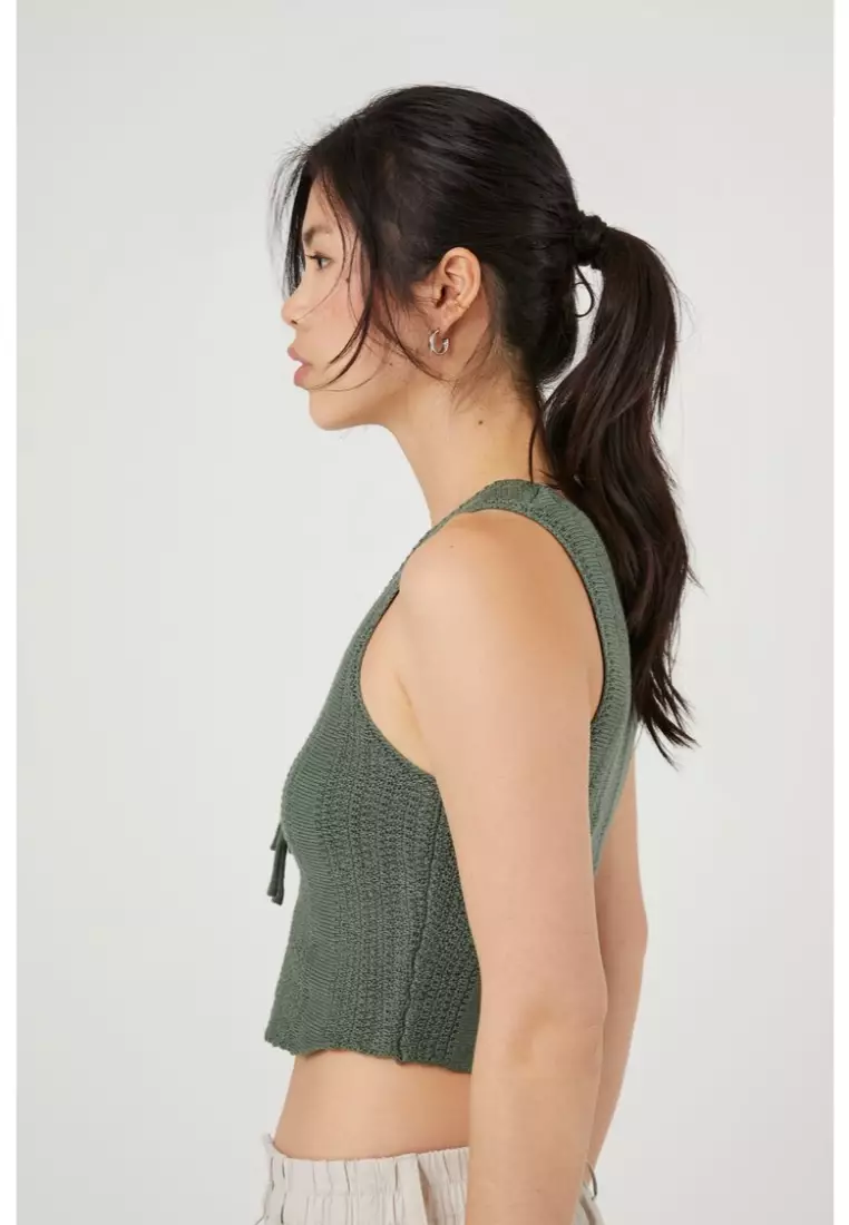 Buy FOREVER 21 Sweater Knit Lace Up Tank Top 2024 Online ZALORA