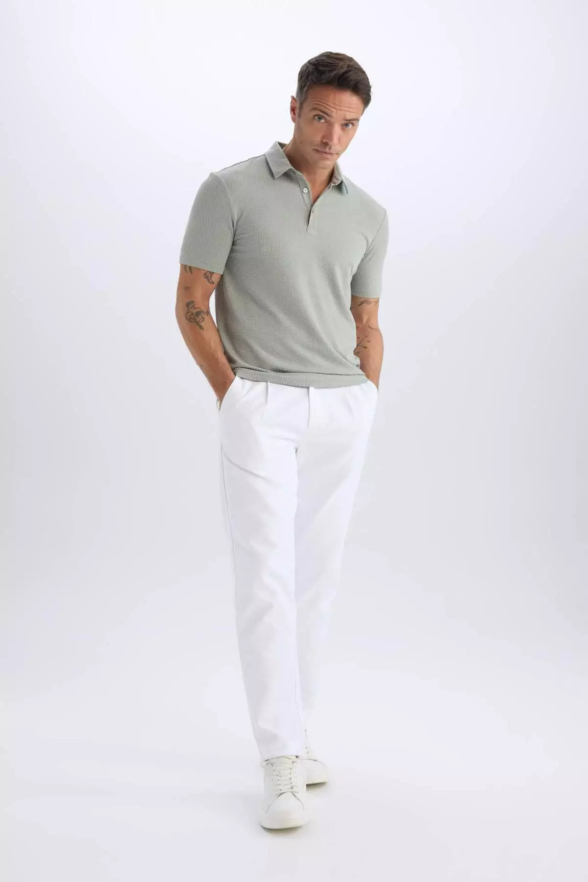Slim Fit Slim Fit Cotton Short Sleeve Polo T-Shirt X2594Az25Sp