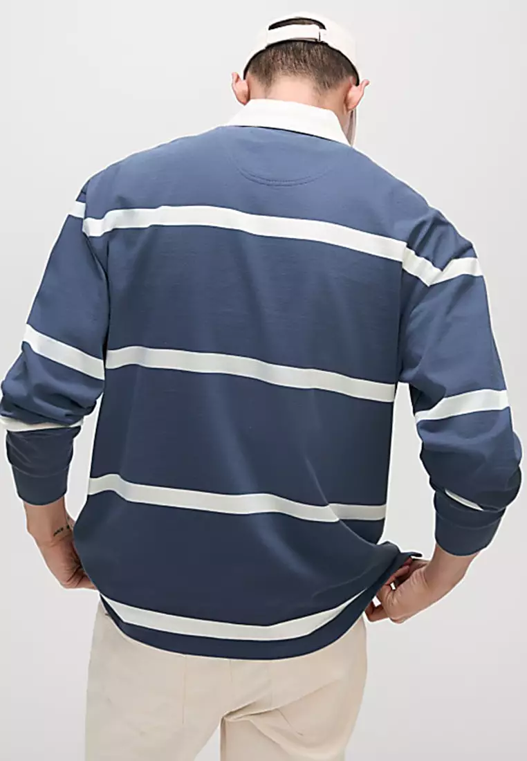 Pure Cotton Striped Rugby Shirt
