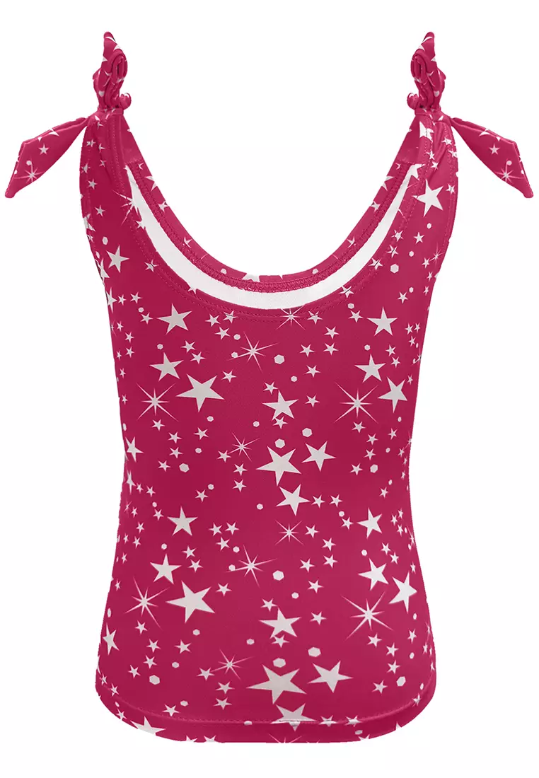 Tankini Top Boyleg Bottom Set With Shoulder Straps Swimwear For Kids Girls