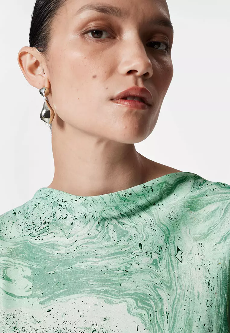 Bias-Cut Satin Midi Dress