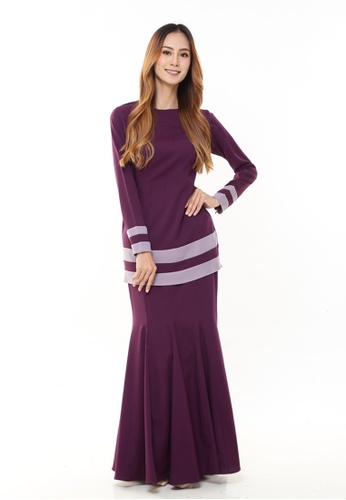 Buy Rina Nichie Couture Alicia Kurung Modern In Dark Purple Online Zalora Malaysia