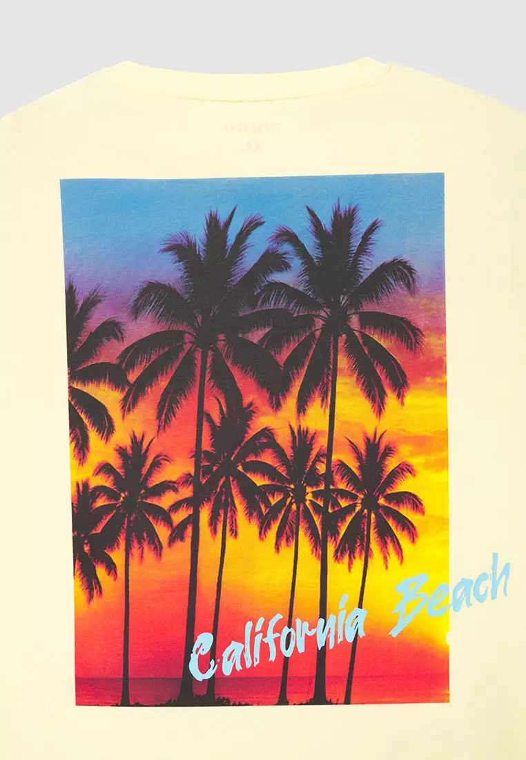 Men's Palm Tree Print Sleeveless Top