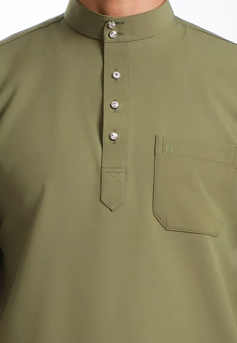 Alain Delon Baju Melayu Cekak Musang Dewasa - 19026001-45LeafGreen