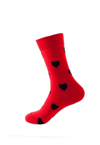 Kings Collection red Heart Pattern Cozy Socks (One Size) HS202374 084CCAA74FA46CGS_1