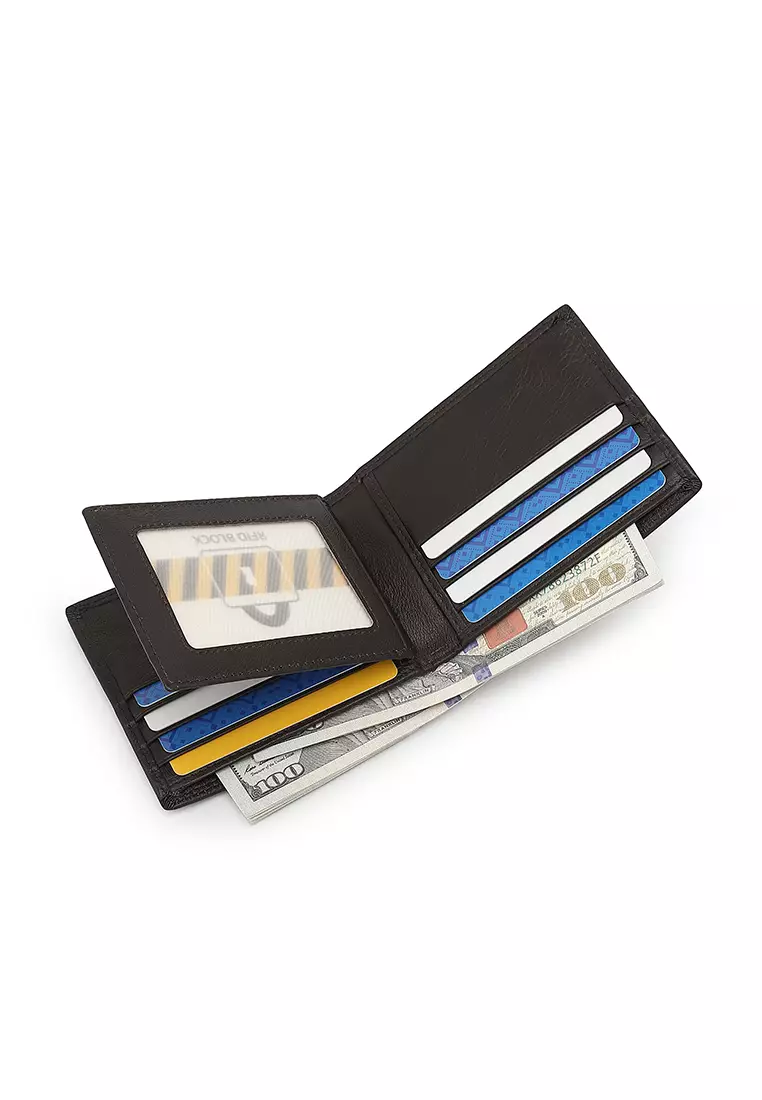 Gift Set - Leather RFID Wallet + 35mm Automatic Buckle Belt - Black