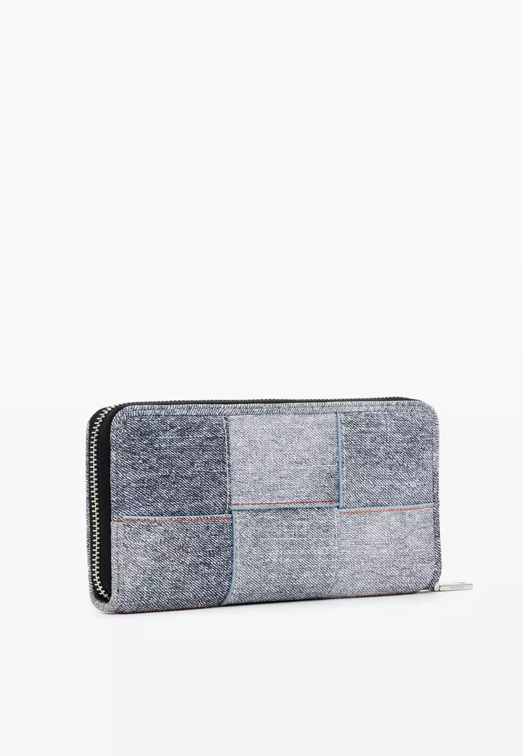 Braided denim wallet