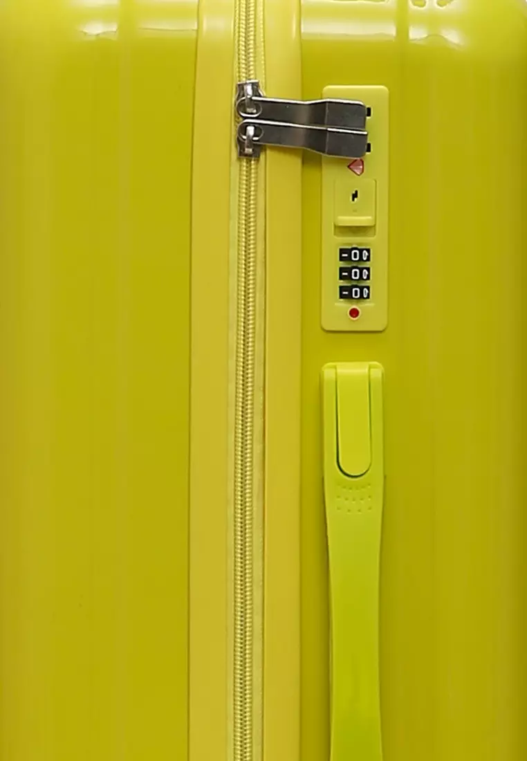 Carlton Koper Size 20inch Diamond Zipper 3 Number Combination Suitcase Unisex Material Fiber ORIGINAL - Yellow