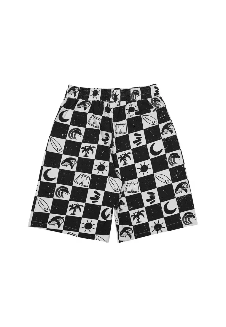 3Second Kids Boy's Short Pants Regular Fit Cotton Full Print Pion C021224