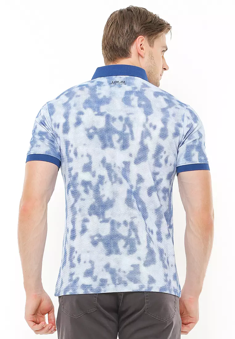 LGS - Kaos Polo Pria - Abstrak - Biru - JTS.320.M2463F.01.C