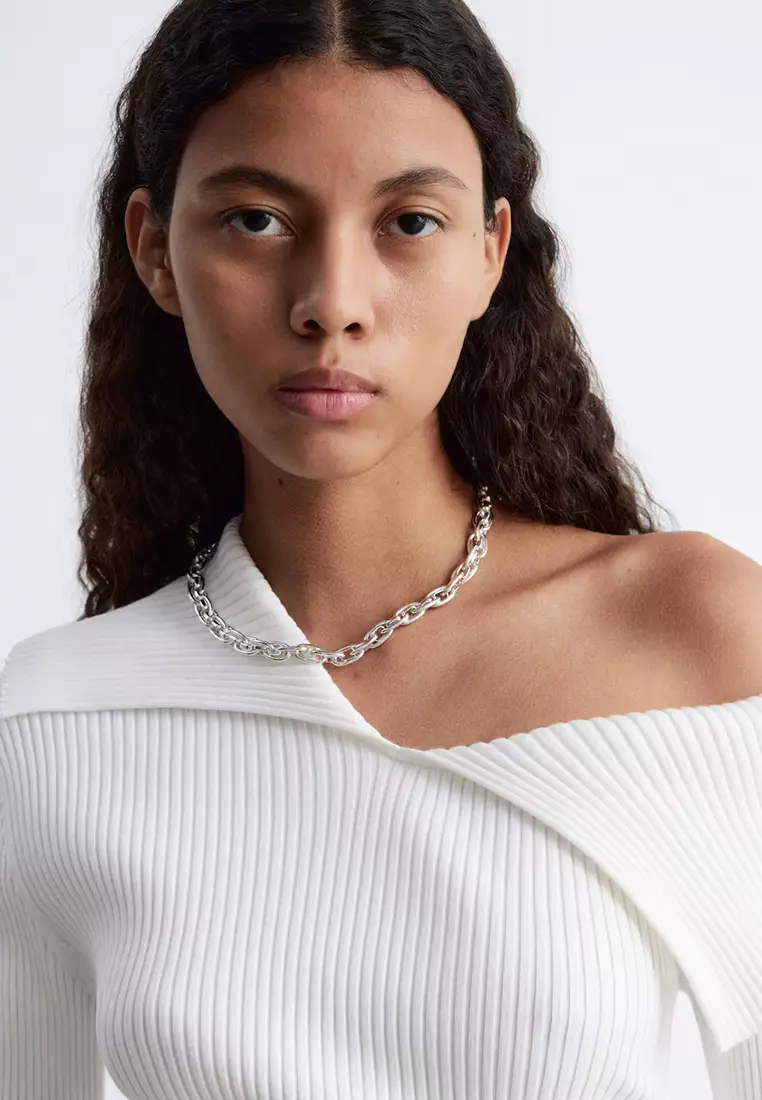 Rib-Knit Off-Shoulder Top