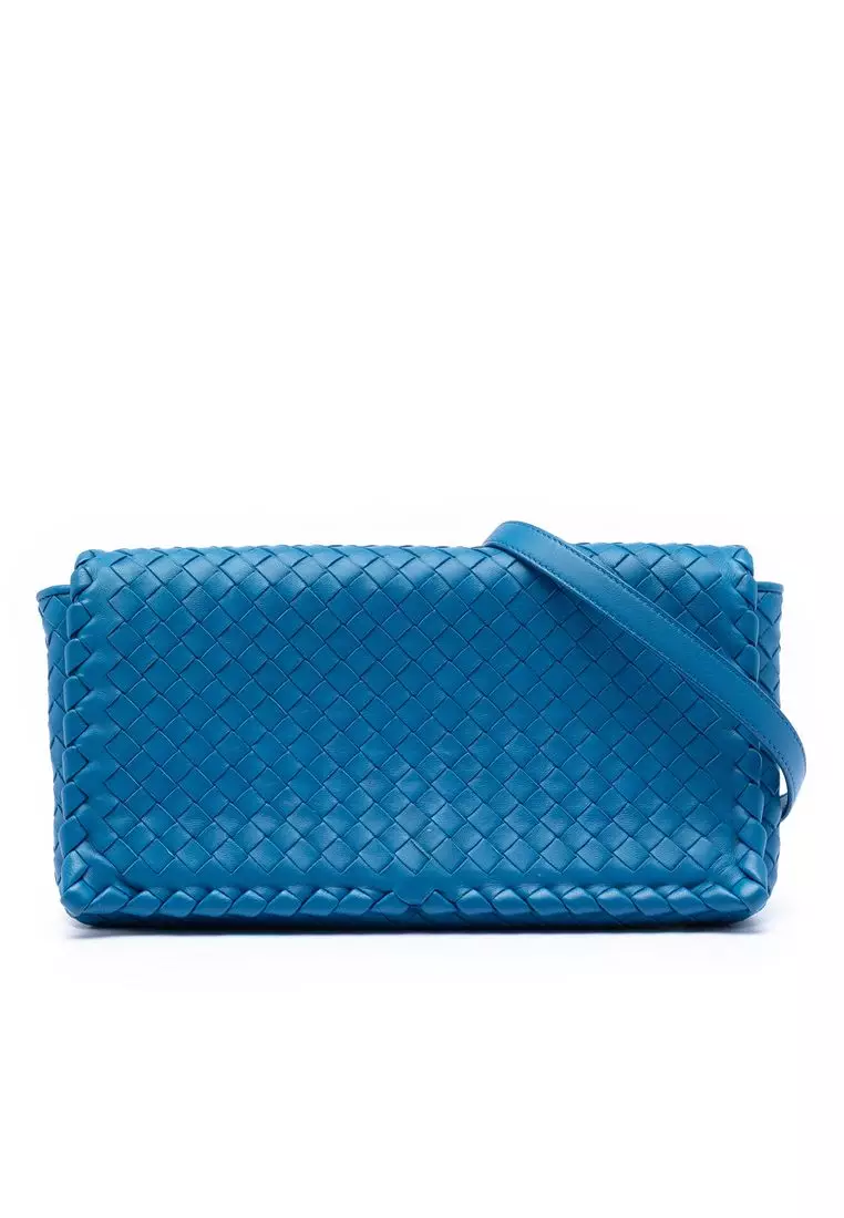 Bottega Veneta Pre-Loved Bottega Veneta Nappa Intrecciato Flap