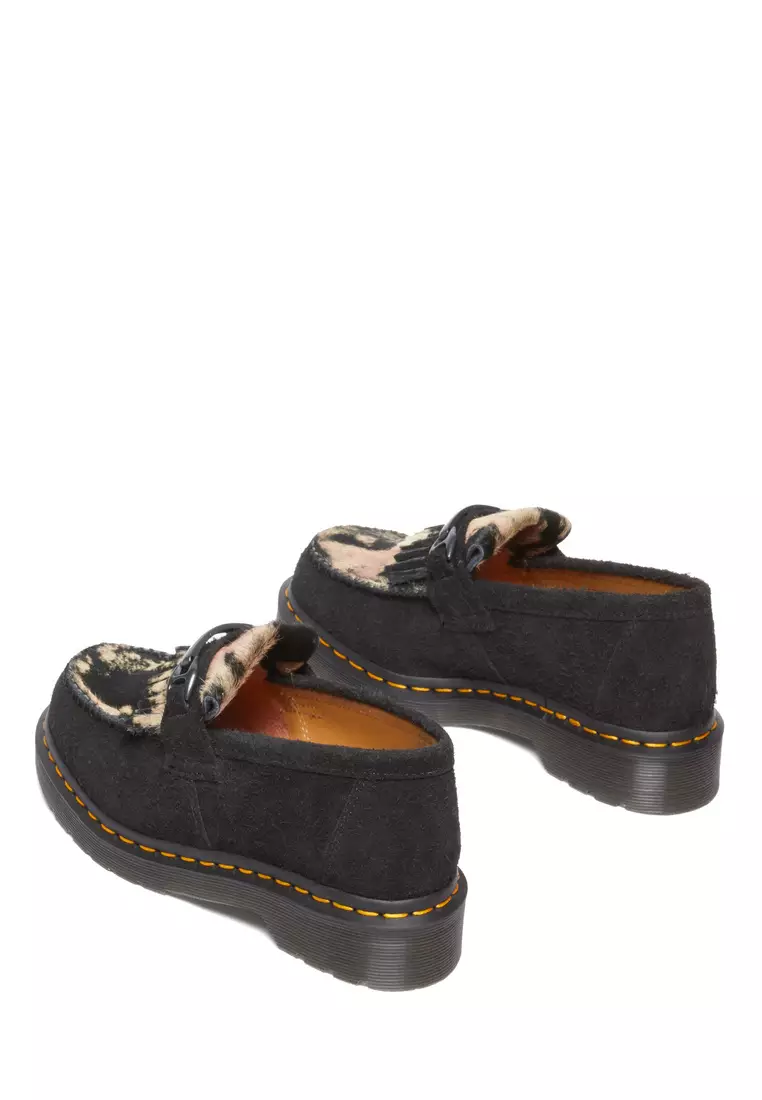 Adrian Snaffle Suede & Hair-On Black Loafers Women