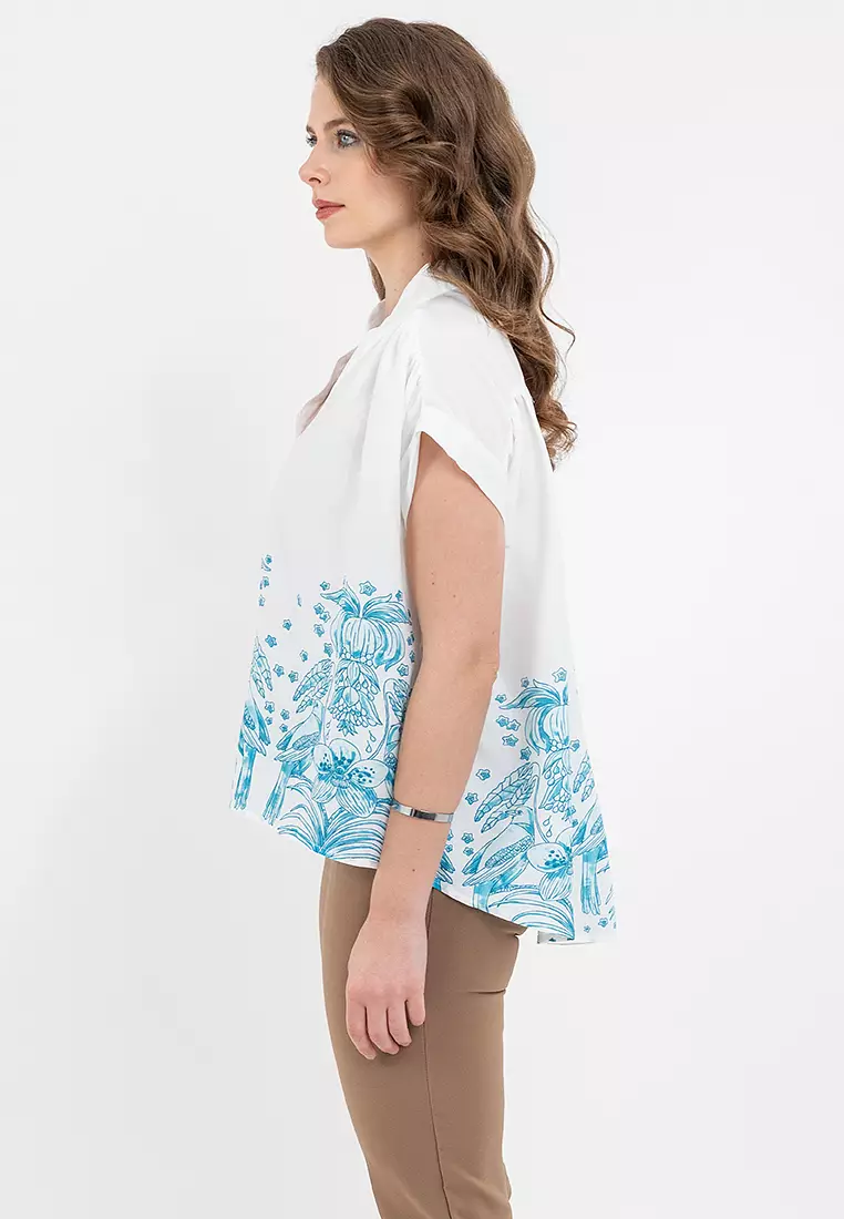 DAIRY Digital Print Floral Filipiniana Blouse