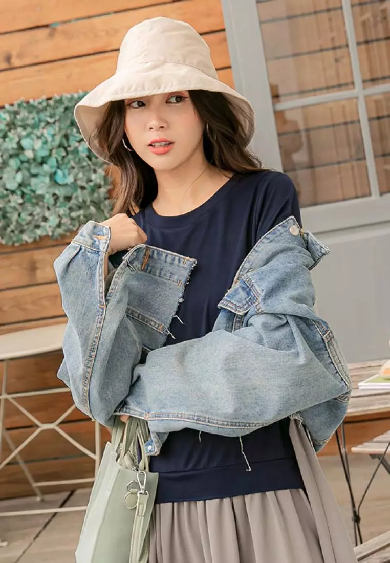 Casual Fake Two-piece Spliced  Round Neck Dress [DA8388]