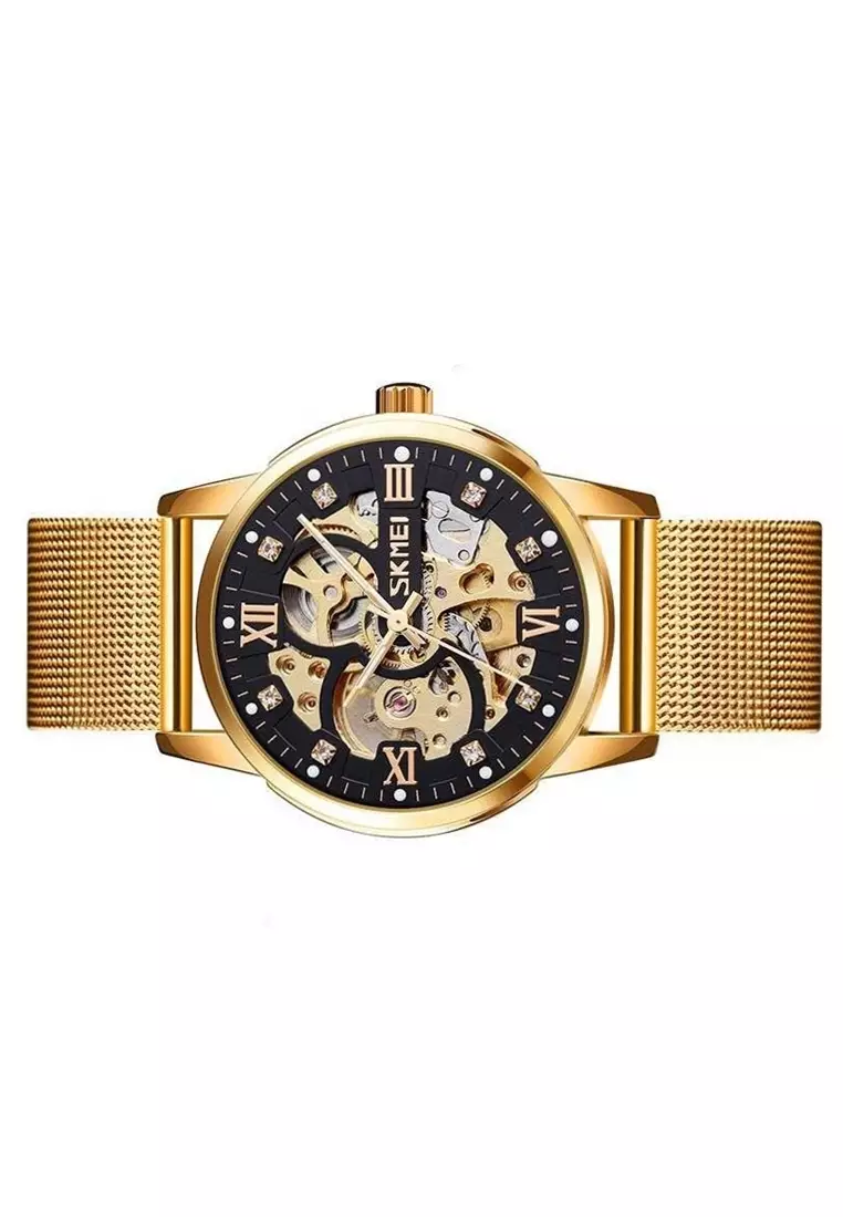 Jam Tangan Casual Mechanical Pria Automatic Movement Strap Tali Material Stainless Steel SL98 ORIGINAL