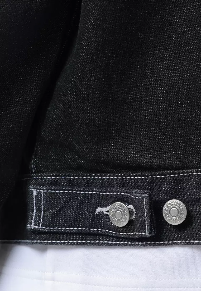 Jacket Denim Trucker Relaxed Fit Black Rinsed