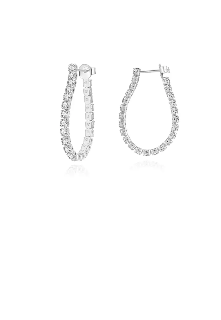 Geometric hoop shop earrings silver