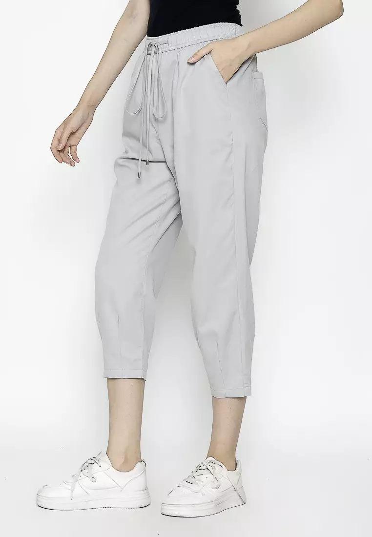 Urban Exchange Gianna Grey Tapered Pants - Casual Pants Celana Panjang Grey Warna Grey