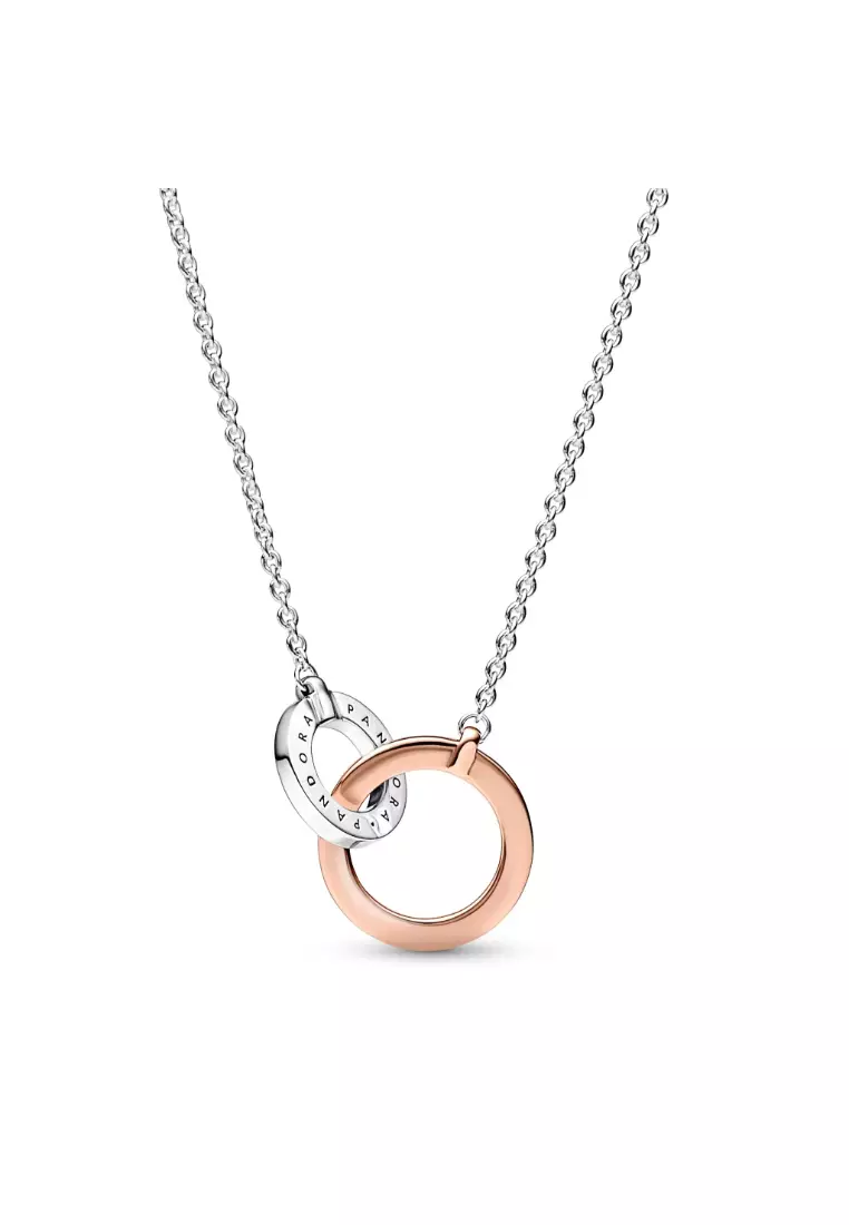 Signature Two tone Intertwined Circles Necklace