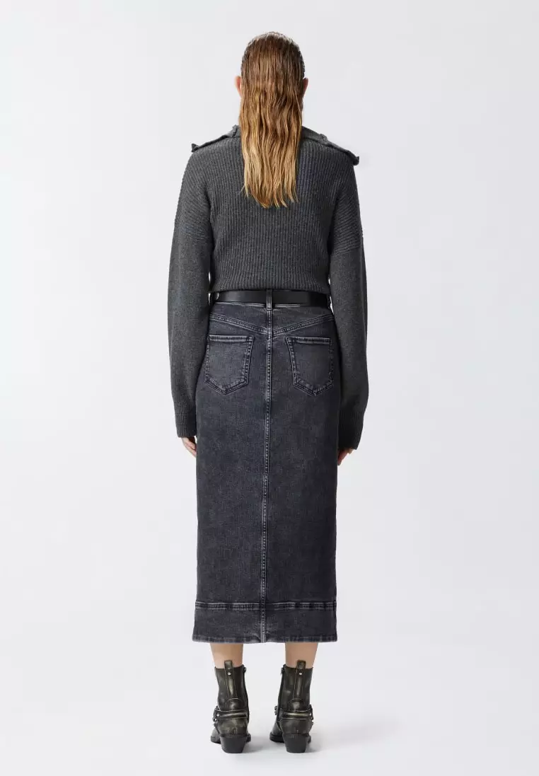 Buy Pinko Dark grey denim maxi skirt 2025 Online | ZALORA