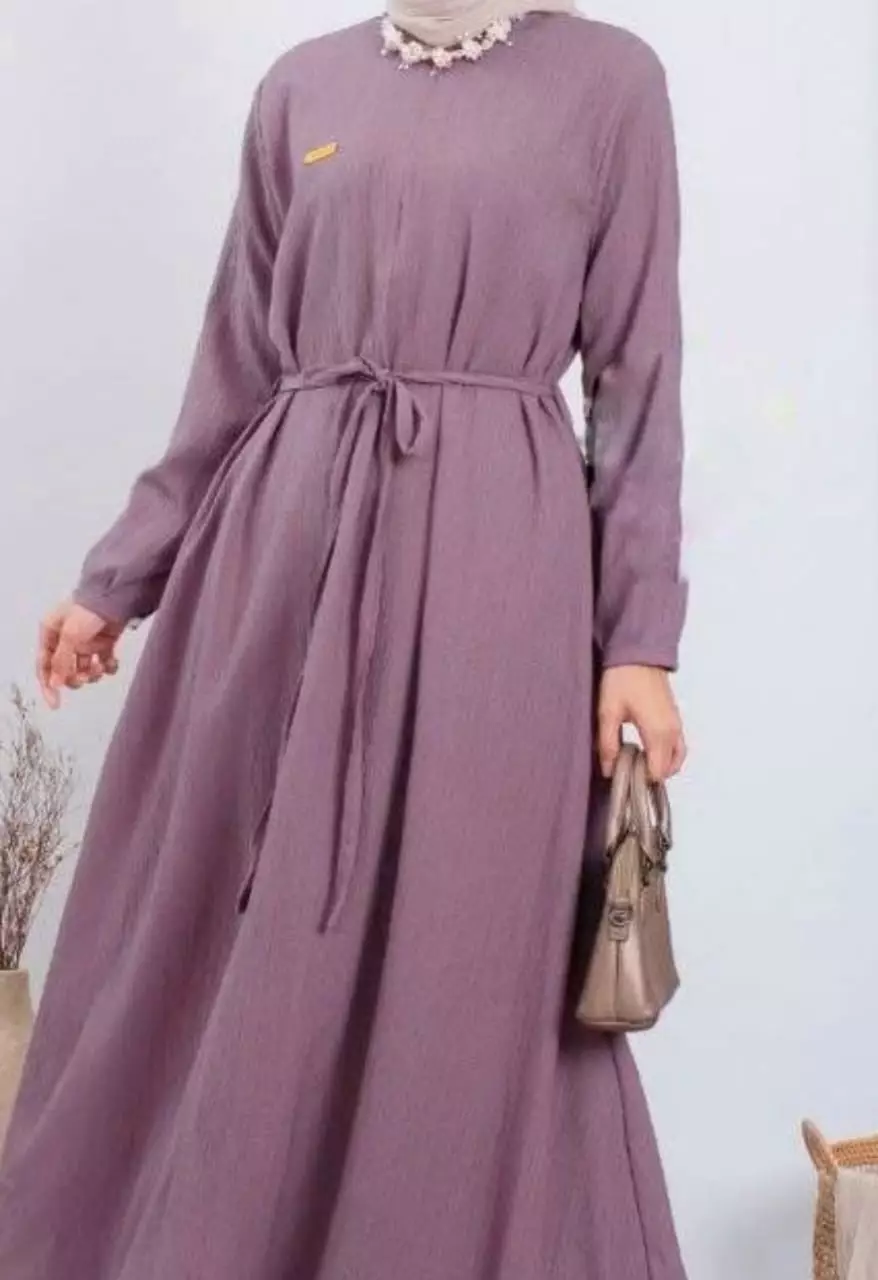 Vika Ungu Dress Premium | Long Dress | Gamis Modern Premium JLAN