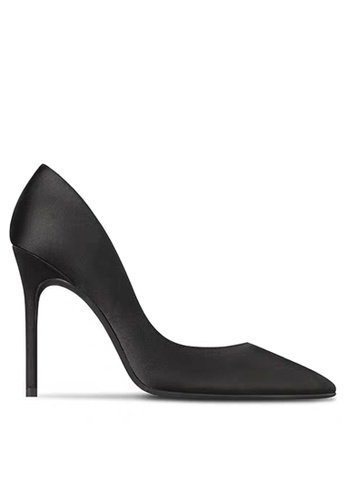 Twenty Eight Shoes black 8CM Silk Fabrics Pointed High Heel Shoes D01-c 8D477SH60B4D3BGS_1