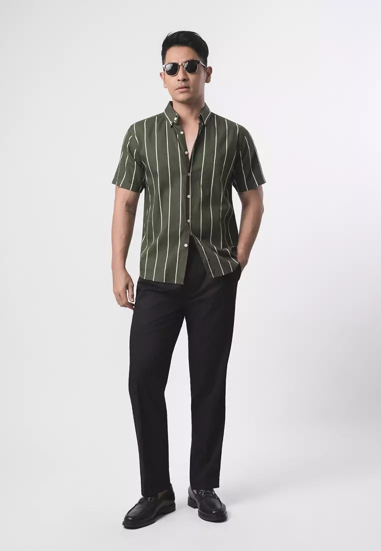 Vicente Stripe Army Green SS