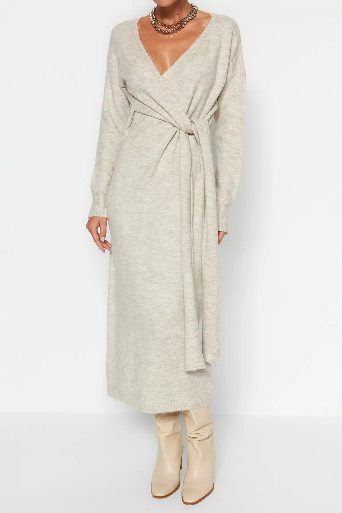 Double Breasted Collar Maxi Dress