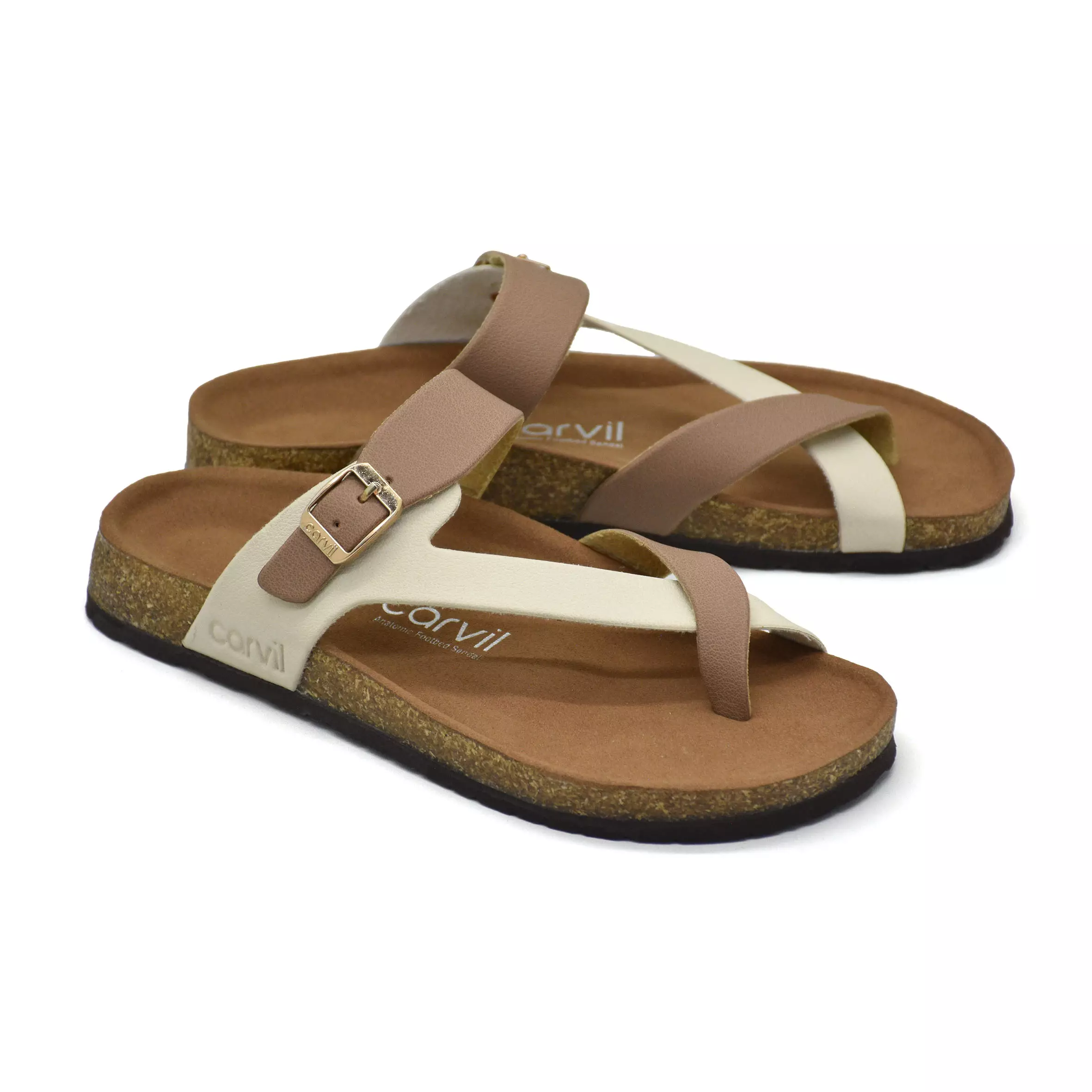 Carvil Sandal Wanita Callista-03 L Mocca/Ivory