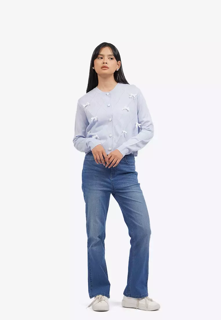 Long Sleeve Cardigan with Ribbon Details