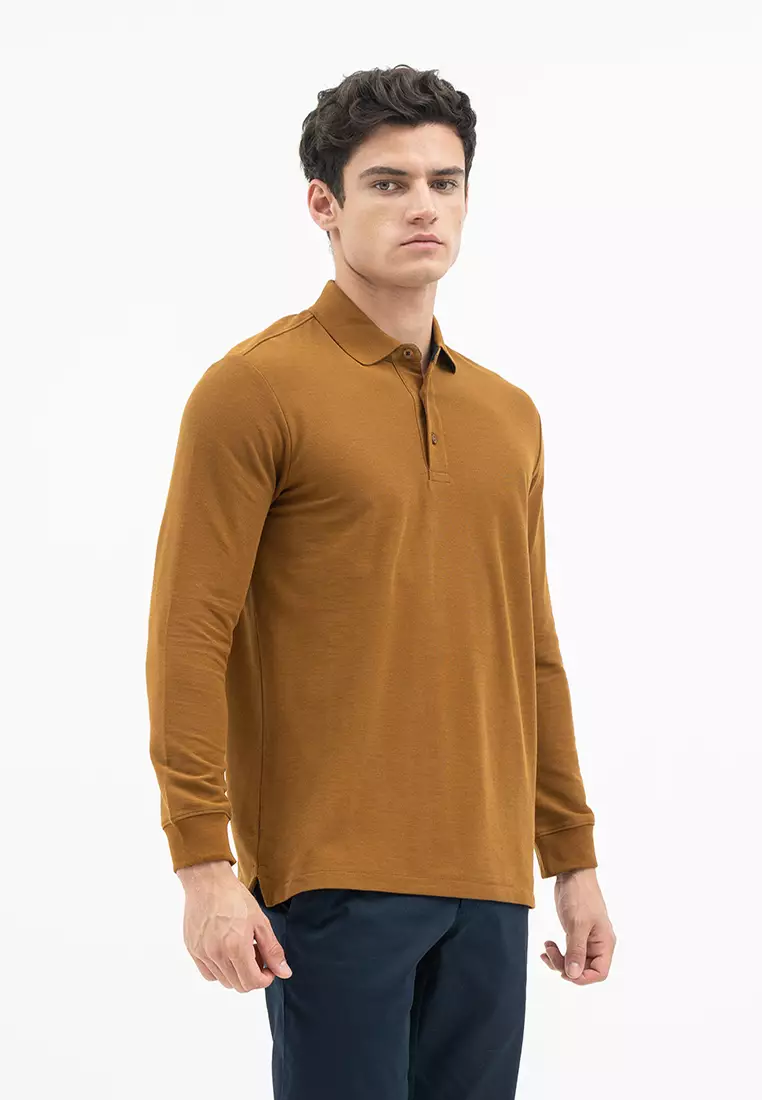 Jack Nicklaus Mezzo Polo Shirt Pria Regular Fit Monument Monk's Brown