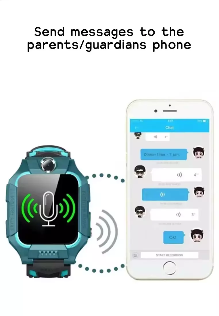 Kids/Teenagers Smartwatch - Sim Card Calls - GPS Location Tracking - SOS Button - Camera - IOS / Android - IP67 Waterproof