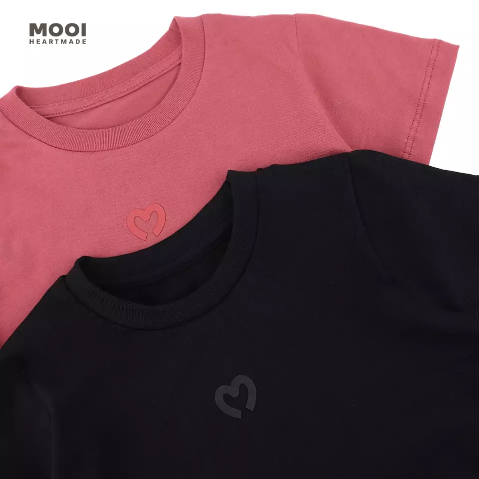 Mooi Kaos Anak Perempuan Comfy Girls Crop T-shirt - Red Clay