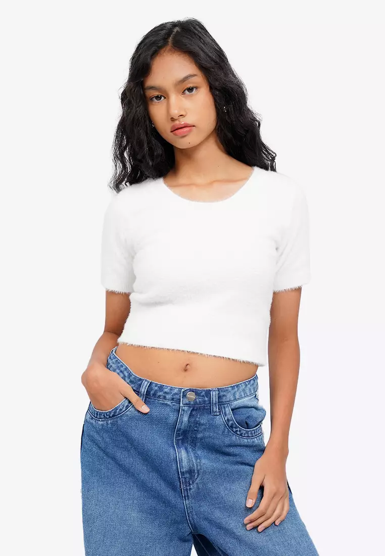 Fur Textured Crop Top
